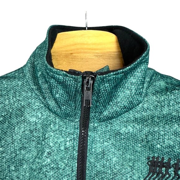 Vtg Frank Shorter Sports Jacket Men M Green Full-Zip High Collar Elastic Hem - Picture 5 of 10